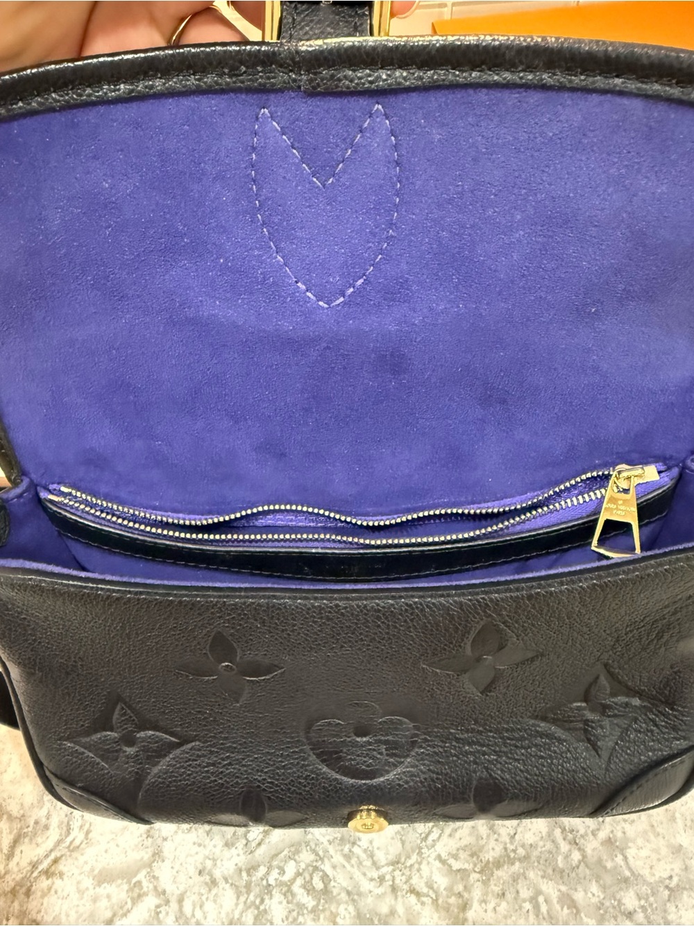 Louis Vuitton Black Embossed Monogram Crossbody with Branded Strap - Picture 3 of 7